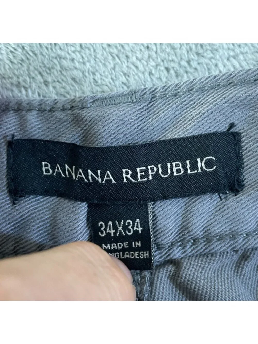 NWOT Banana Republic Men's 34x34 Slim Fit Gray Chino Pants Cotton Blend